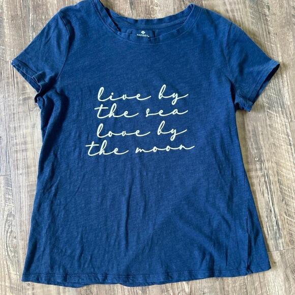 Sperry Tee-Shirt Live by the Sea, Love by the Moon Navy Tee - Size L - Picture 2 of 4